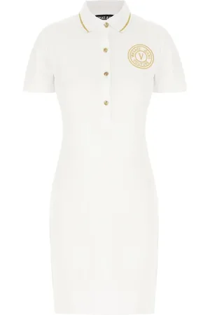 VERSACE Kjole, Dame, Hvid, L, Uld, Stilfulde kjoler til modebevidste kvinder