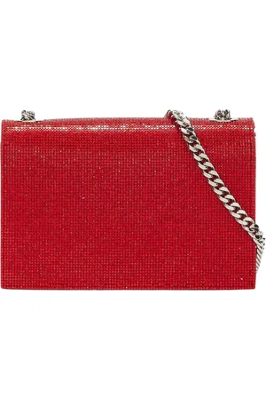 John Richmond Taske, Dame, Rød, ONE SIZE, Uld, Glitrende clutch med kæde skulderrem