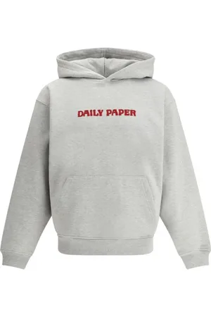 Daily paper Sweathshirts & Hoodies, Herre, Grå, S, Bomuld, Monogram Hættetrøje med Kængurulomme