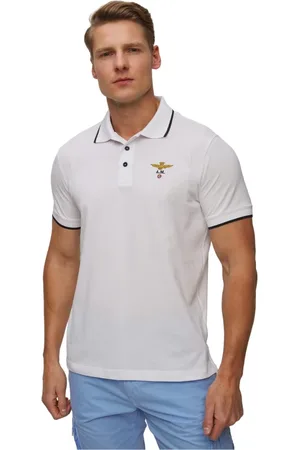 Aeronautica Militare Top, Herre, Hvid, L, Bomuld, Bomuld Polo Skjorte