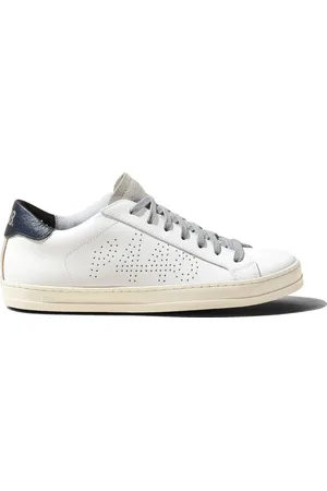 P448 Sko, Herre, Hvid, 40 EU, Hvid/Blå Sneaker med Blå Detaljer