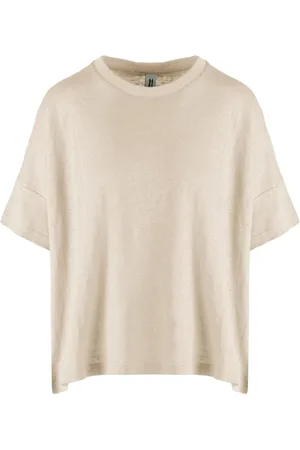 Bomboogie Top, Dame, , XS, Linned, Løstsiddende T-shirt i Linned Jersey