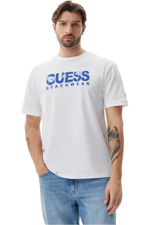 Guess Top, Herre, Hvid, M, Bomuld, Hvid Bomulds T-shirt - Slim Fit