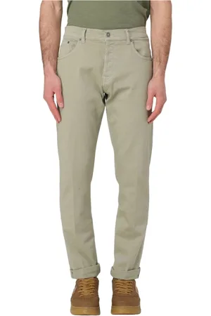 Dondup Jeans, Herre, Grøn, W38, Bomuld, Stræk bomuld regular fit jeans