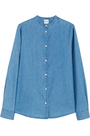 Aspesi Bluser & Skjorter, Dame, Blå, XS, Denim, Denim Koreansk skjorte klassisk snit