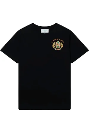 Casablanca Top, Herre, Sort, XL, Bomuld, Logo Print Bomulds T-shirt