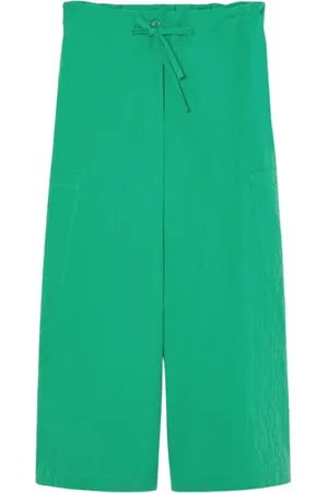 Persona by Marina Rinaldi Bukser, Dame, Grøn, 2XL, Bomuld, Grøn Teksturerede Cropped Bukser
