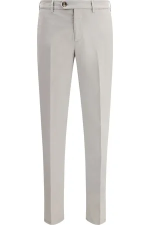 Brunello Cucinelli Bukser, Herre, Grå, 3XL, Bomuld, Slim Fit Bomuld Bukser med Lommer