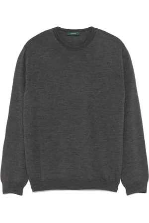 ZANONE Strik, Herre, Grå, 2XL, Uld, Stilfulde Girocollo Sweaters