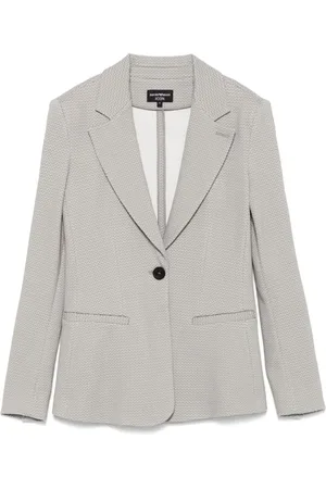 Emporio Armani Jakke, Dame, Grå, M, Uld, Grå Capsule Jakker med Knappelukning