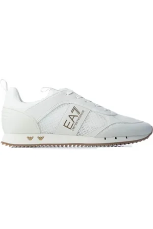 EA7 Sko, Herre, Hvid, 42 EU, Nylon, Afslappede Sneakers til Mænd og Kvinder