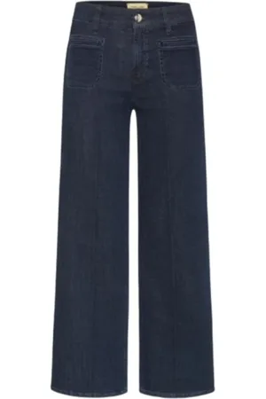 Cambio Jeans, Dame, Blå, 2XL, Denim, Wide Leg Denim Jeans