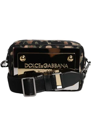 Dolce & Gabbana Taske, Dame, Flerfarvet, ONE SIZE, Uld, Leopard Jacquard Crossbody Taske
