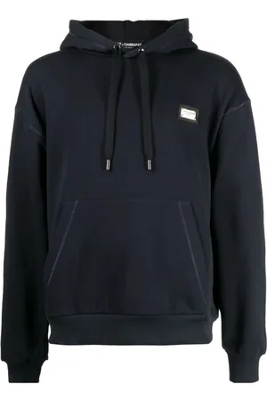 Dolce & Gabbana Sweathshirts & Hoodies, Herre, Blå, S, Bomuld, Blå Sweaters med Essential Hood
