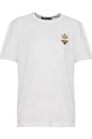 Dolce & Gabbana Top, Herre, Hvid, M, Bomuld, Afslappet Bomuld T-Shirt i Hvid