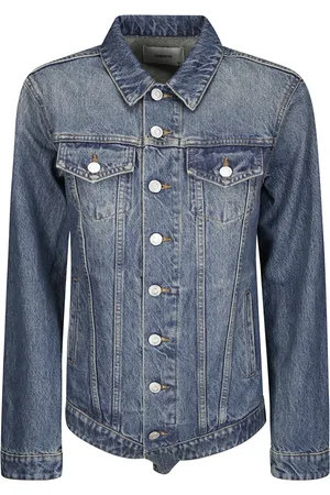 COPERNI Jakke, Dame, Blå, S, Denim, Denim Body Jakke med Spids Krave