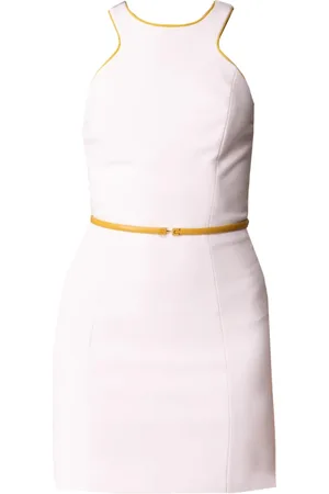 Elisabetta Franchi Kjole, Dame, Lyserød, S, Satin, Emalje Logo Satin Kjoler