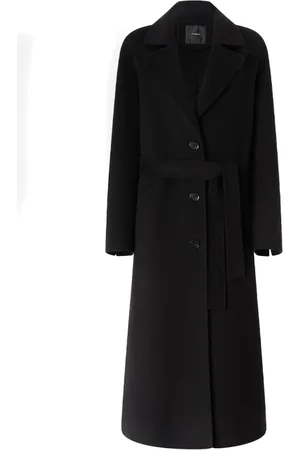 Pinko Frakke, Dame, Sort, M, Uld, Sort Uldfrakke Aw24