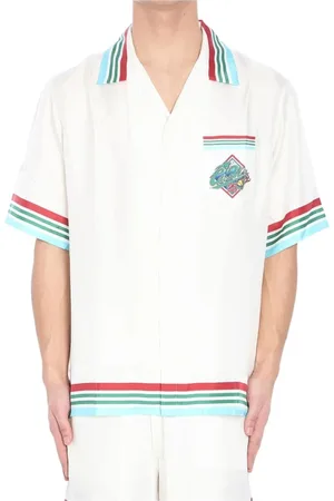 Casablanca Skjorte, Herre, Hvid, L, Klassisk hvid skjorte med stribe kant