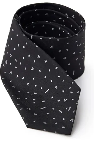 Jil Sander Tilbehør, Herre, Sort, ONE SIZE, Sort Silkeslips med Mikrotryk