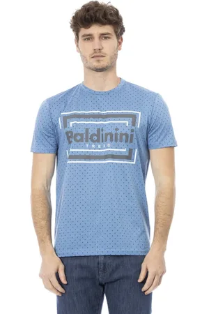 BALDININI Top, Herre, Blå, XL, Uld, Kortærmet Rund Hals T-shirt