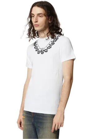 John Richmond Top, Herre, Hvid, XL, Bomuld, Hvid T-shirt med kraniedetaljer