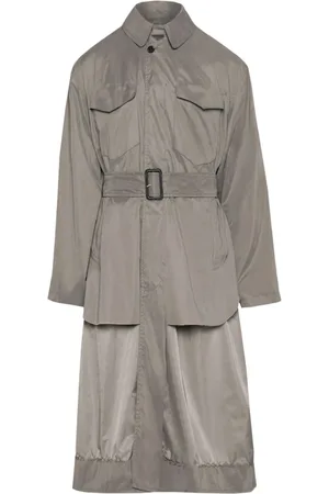 Maison Margiela Frakke, Dame, Grå, 2XS, Polyester, Vendbar Grå Trenchcoat
