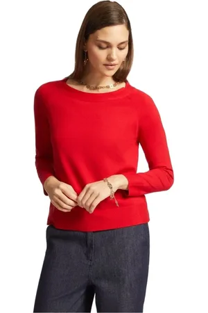 Elena Miro Top, Dame, Rød, L, Uld, Rød Elegant Pullover til Kvinder