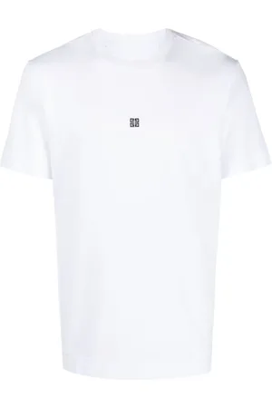 Givenchy Top, Herre, Hvid, S, Hvid T-shirt med Sort Logo