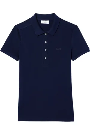 Lacoste Top, Dame, Blå, S, Uld, Stilfulde T-shirts og Polos