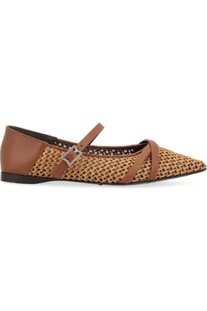 Max Mara Sko, Dame, Brun, 41 EU, Uld, Stilfulde Wovenflat Damesko