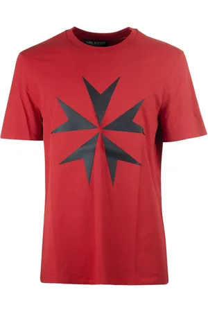 Neil Barrett Top, Herre, Rød, M, Bomuld, Rød Bomuld T-Shirt