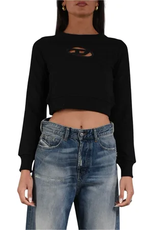 Diesel Sweathshirts & Hoodies, Dame, Sort, M, Bomuld, Økologiske bomuldshættetrøjer Slim Fit
