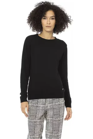 BALDININI Strik, Dame, Sort, L, Uld, Elegant Uldblandings Monogram Sweater