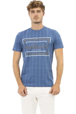 BALDININI Top, Herre, Blå, S, Bomuld, Elegant Blå Kortærmet T-Shirt