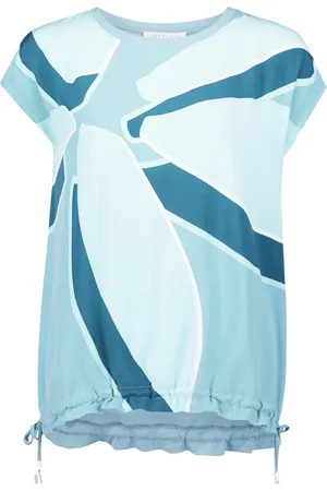 Betty & Co Bluser & Skjorter, Dame, Blå, L, Patchwork-skjorte med print