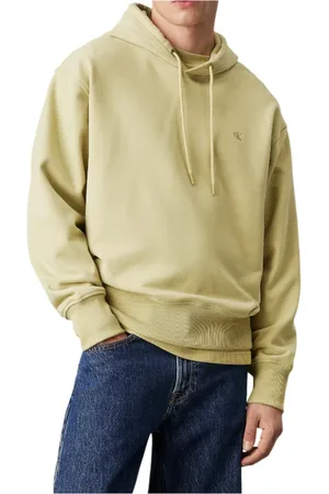 Calvin Klein Sweathshirts & Hoodies, Herre, Grøn, S, Bomuld, Terry Fleece Hoodie med Monogram