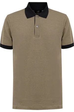 Dunhill Top, Herre, Grøn, M, Bomuld, Grøn Pique Polo Skjorte