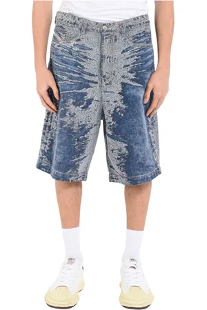 Diesel Shorts, Herre, Blå, W30, Denim, Denim wide leg Bermuda shorts