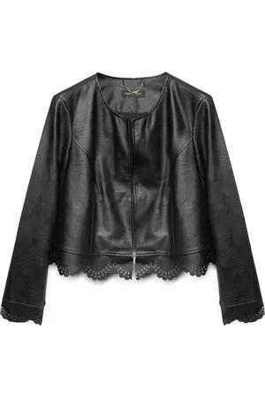 Fiorella rubino Jakke, Dame, Sort, 2XL, Polyester, Kort jakke med blondepåvirkning