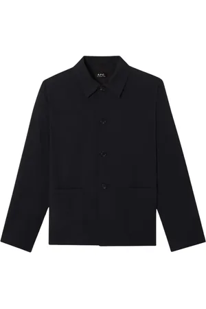 A.P.C. Jakke, Herre, Sort, L, Bomuld, Sort Seersucker Skjorte Lige Pasform Klassisk
