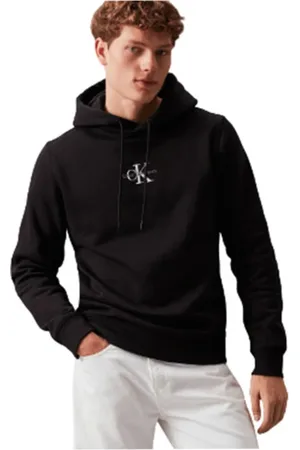 Calvin Klein Sweathshirts & Hoodies, Herre, Sort, M, Bomuld, Hættetrøje med lynlås