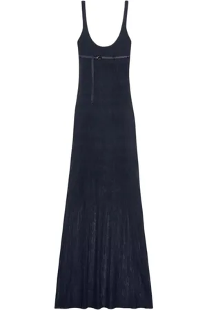 Jacquemus Kjole, Dame, Blå, M, Polyester, Navy Maxi Kjole med Stropper