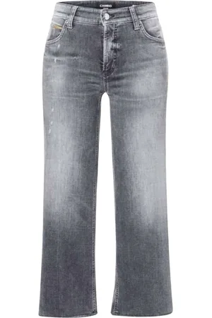 Cambio Jeans, Dame, Grå, L, Denim, Grå Wide Leg Jeans