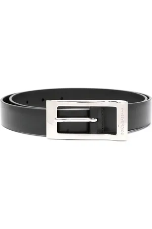 Dolce & Gabbana Tilbehør, Herre, Sort, 105 CM, Sort Klassisk Børstet Bælter