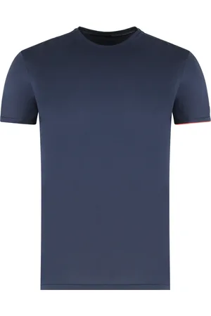 RRD Top, Herre, Blå, L, Bomuld, Crew-neck Bomuld Blandings T-shirt med Sideslidser