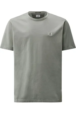 C.P. Company Top, Herre, Grå, 3XL, Bomuld, Merceriseret Bomuld Logo T-shirt Grå