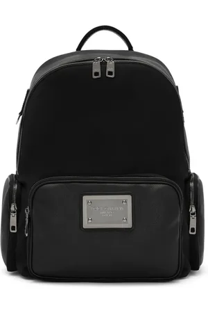 Dolce & Gabbana Taske, Herre, Sort, ONE SIZE, Læder, Sorte tasker med Zaino Targhetta mærke