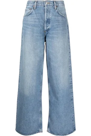 AGOLDE Jeans, Dame, Blå, W25, Højtaljede Straight Blå Jeans