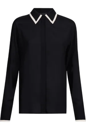 Liu Jo Bluser & Skjorter, Dame, Sort, M, Hamp, Sort crêpe de chine skjorte